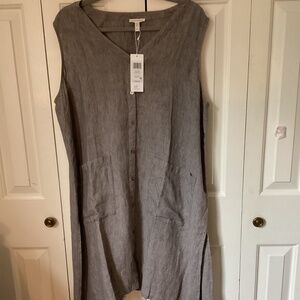 Eileen Fisher 100 organic Linen Tunic Top nwt